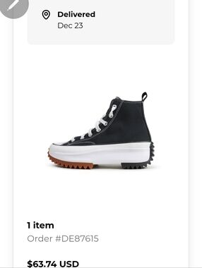 Converse Black High-Top Platform Sneaker with Two-Tone Lug Sole